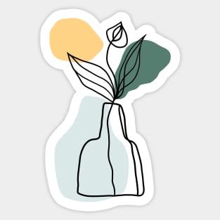 Abstract flower vase Sticker